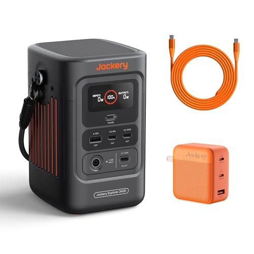 Jackery Explorer 240D Power Bank and 102W GaN 3-Port Charger,256Wh